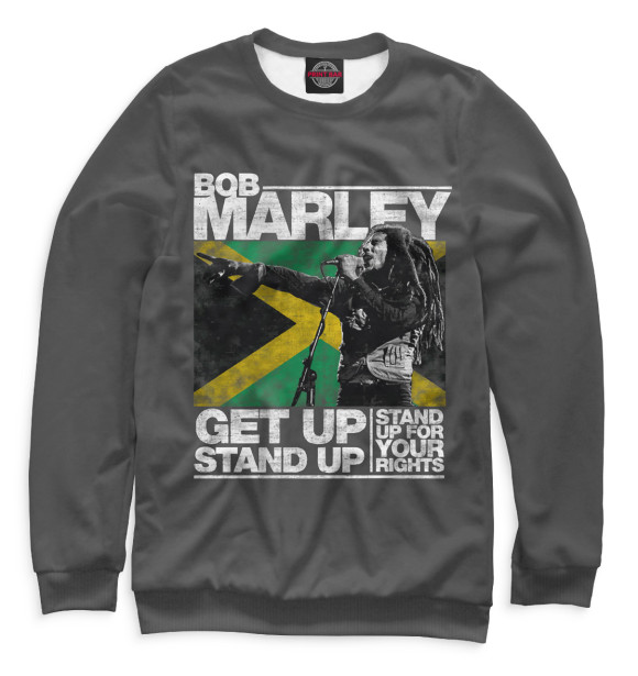 Женский свитшот с изображением Bob Marley цвета Белый