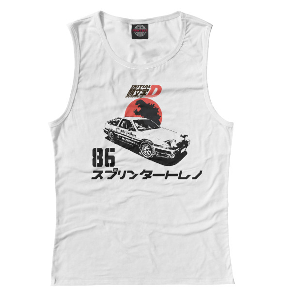 Майка для девочки с изображением Initial D Хачироку цвета Белый