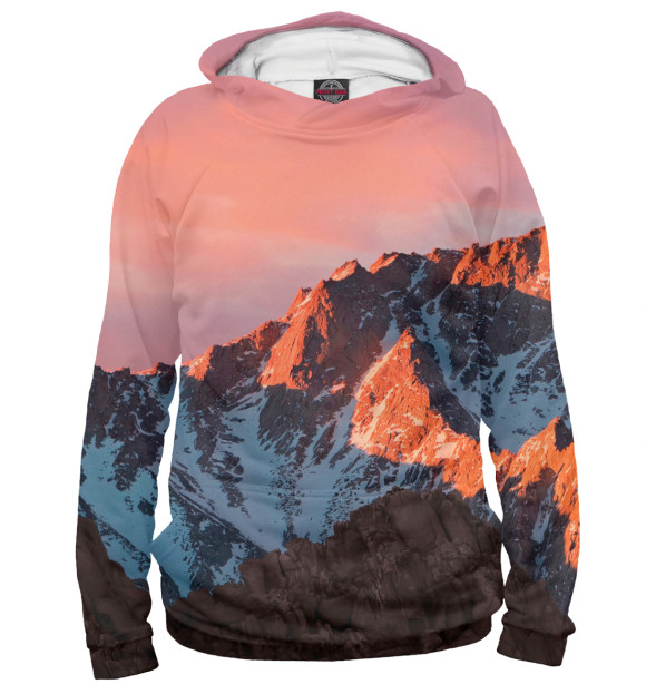 Женское худи с изображением Горы цвета Белый