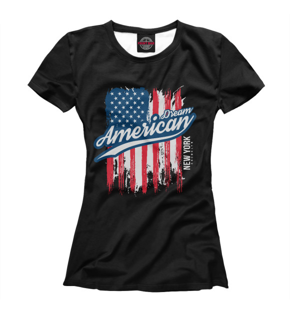 Женская футболка с изображением American dream цвета Белый
