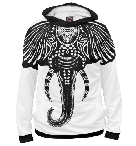 

Худи Print Bar, Белый, Слон-тотем