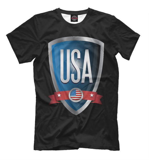 Мужская футболка с изображением USA цвета Черный