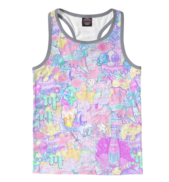 Мужская майка-борцовка с изображением Стикерное безумие цвета Белый