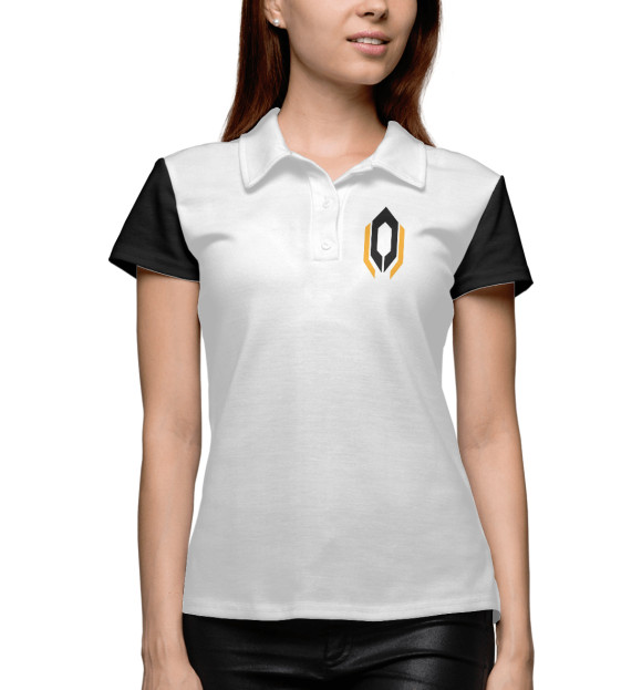 Женское поло с притом Эмблема цвета Белый Женское поло с изображением Эмблема цвета Белый