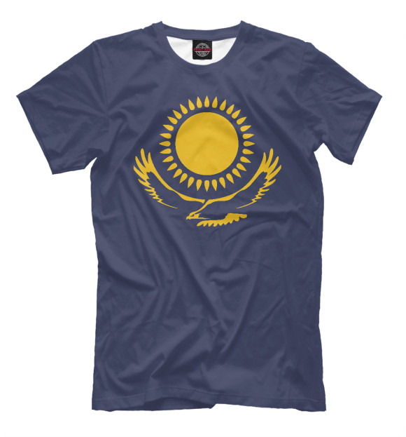 Мужская футболка с изображением Казахстан цвета Серый