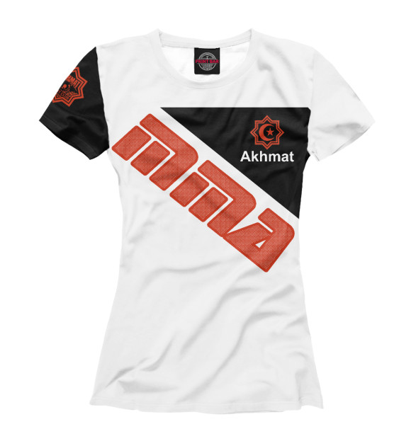 Женская футболка с изображением Akhmat MMA цвета Белый