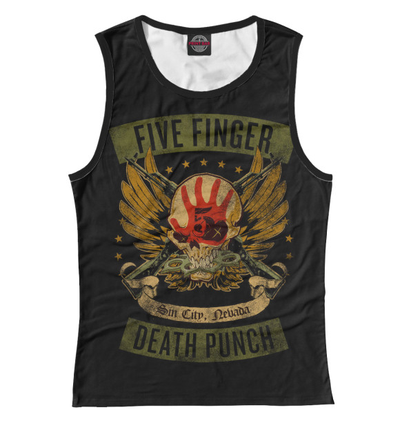 Майка для девочки с изображением Five Finger Death Punch цвета Белый