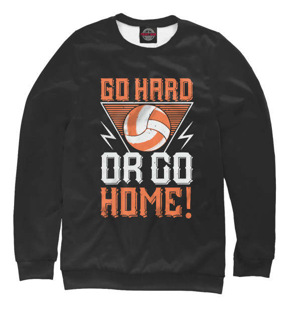 Свитшот для девочек с изображением Go Hard цвета Белый