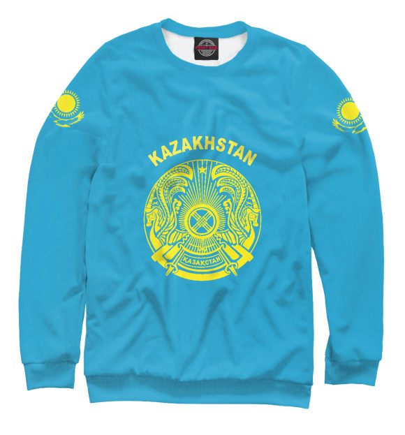 Мужской свитшот с изображением Казахстан цвета Белый
