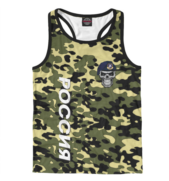 Мужская майка-борцовка с изображением Армия цвета Белый