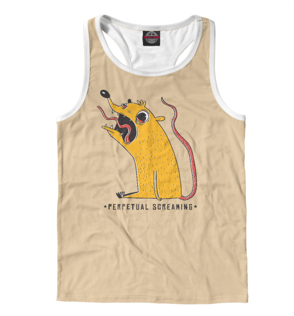 Мужская майка-борцовка с изображением Вечный крик цвета Белый