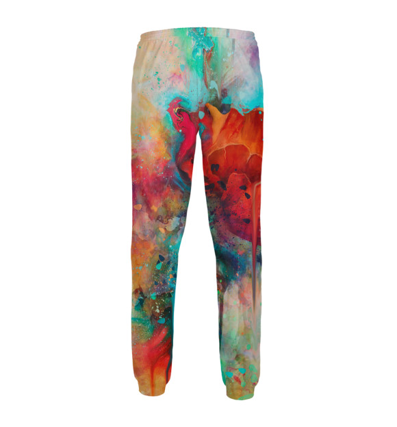 Мужские спортивные штаны с изображением Мак абстрактный цвета Белый