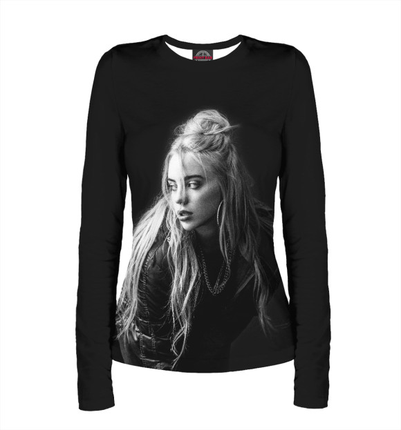 Женский лонгслив с изображением Billie Eilish цвета Белый