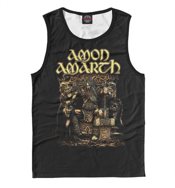 Майка для мальчика с притом Amon Amarth цвета Белый Майка для мальчика с изображением Amon Amarth цвета Белый