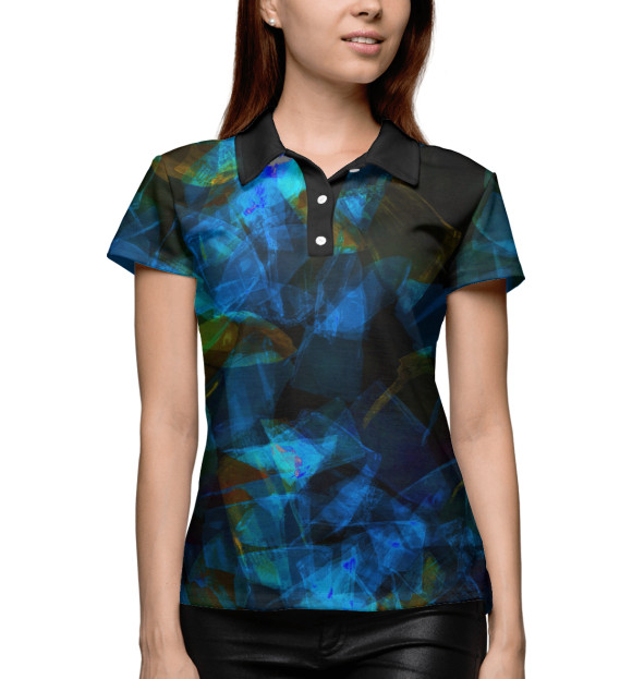 Женское поло с изображением Оптический свет цвета Белый