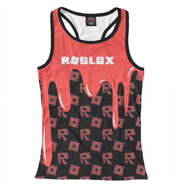 Женская майка-борцовка с изображением Роблокс цвета Белый