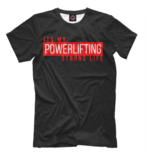 Мужская футболка с изображением Powerlifting its my life цвета Черный