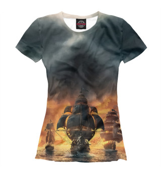 Женская футболка Пиратские корабли