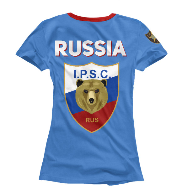 Женская футболка с изображением Practical Shooting Russia (Kryuchin Style) цвета Белый