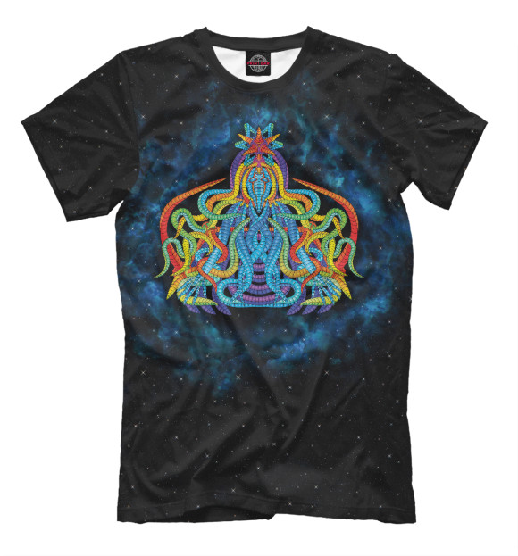Футболка для мальчиков с изображением Space buddha цвета Черный