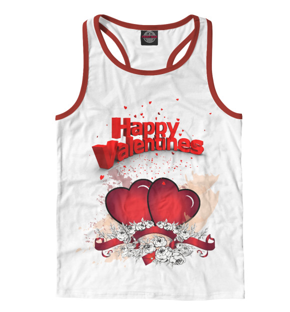 Мужская майка-борцовка с изображением С любовью цвета Белый