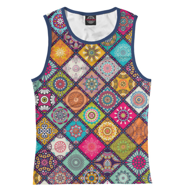 Майка для девочки с изображением Мандалы цвета Белый