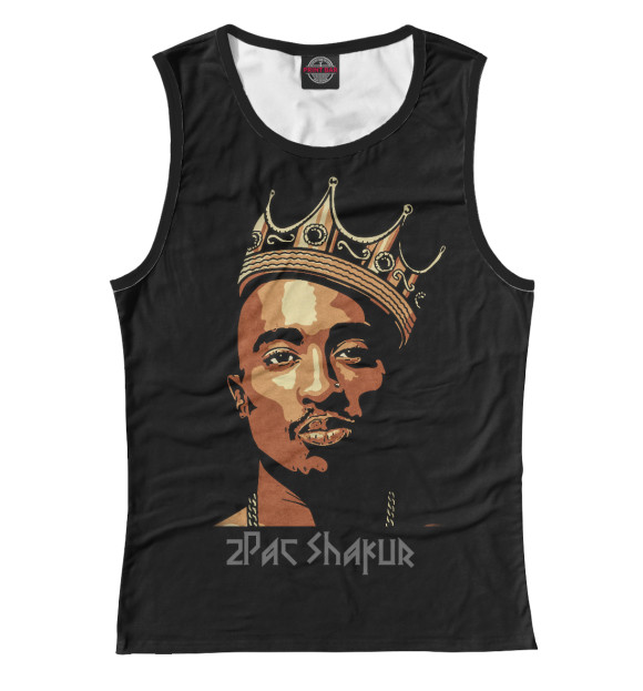 Майка для девочки с изображением 2Pac цвета Белый