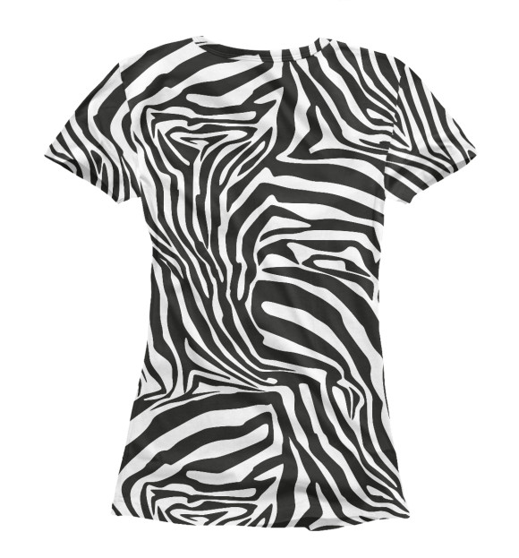Женская футболка с изображением Полосы зебры цвета Белый