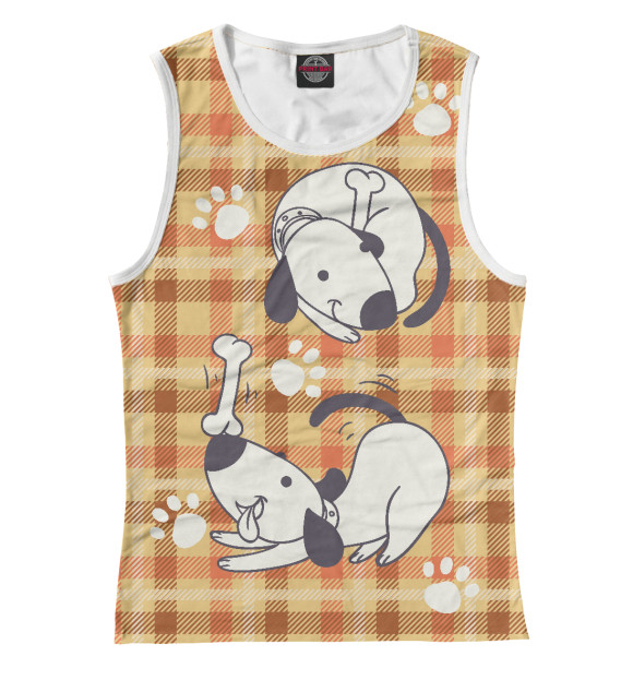 Майка для девочки с изображением Cute dogs цвета Белый