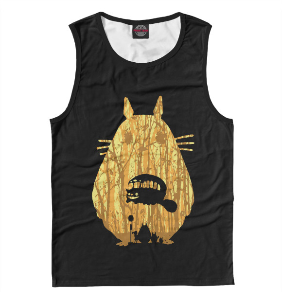 Мужская майка с притом Тоторо цвета Белый Мужская майка с изображением Тоторо цвета Белый