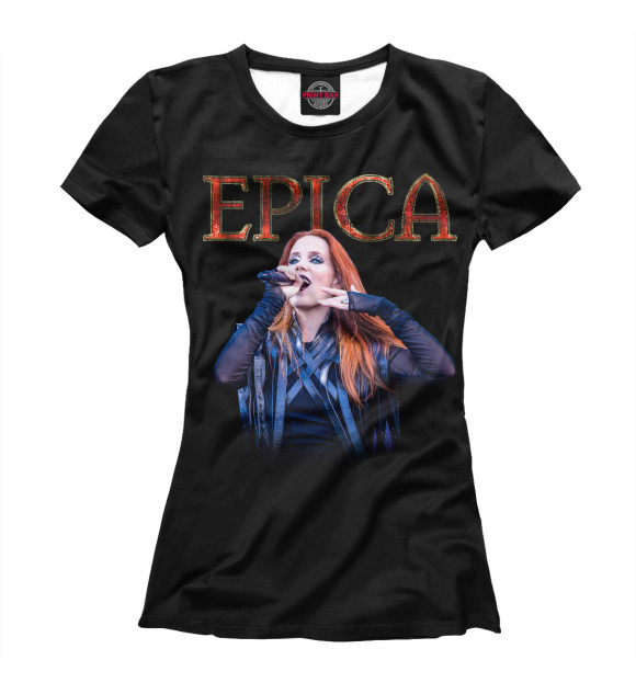 Футболка для девочек с изображением EPICA цвета Белый
