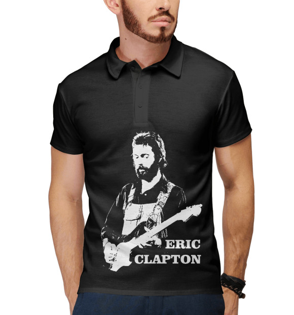 Мужское поло с изображением ERIC CLAPTON цвета Белый