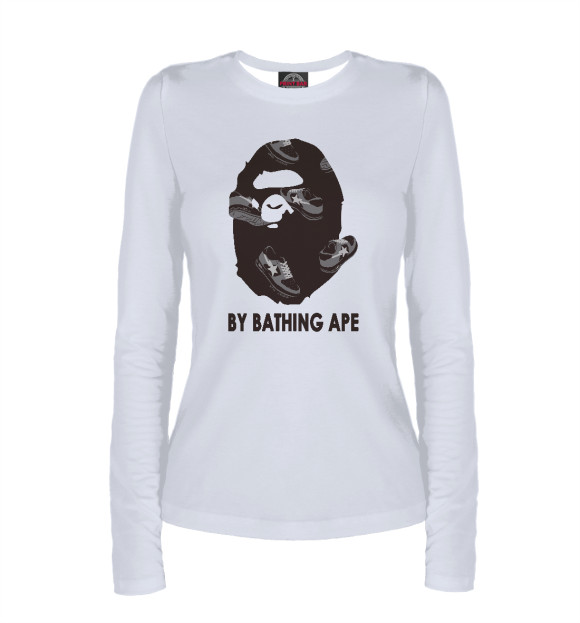 Женский лонгслив с изображением By Bathing Ape цвета Белый