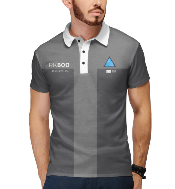Мужское поло с изображением RK800 цвета Белый