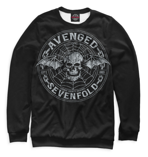 Свитшот для мальчиков с изображением Avenged Sevenfold цвета Белый