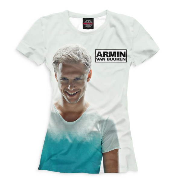 Футболка для девочек с притом Armin van Buuren цвета Белый Футболка для девочек с изображением Armin van Buuren цвета Белый