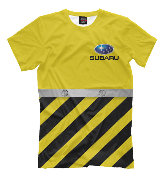 Мужская футболка с изображением Subaru цвета Белый