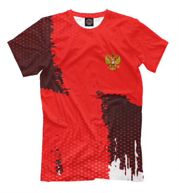 Мужская футболка с изображением Russia Sport Uniform цвета Темно-розовый