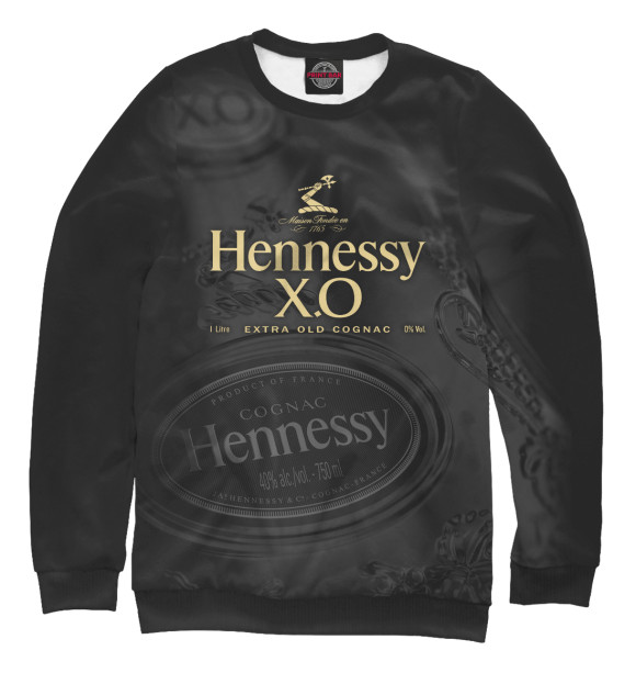 Женский свитшот с изображением Hennessy X.O безалкогольный цвета Белый
