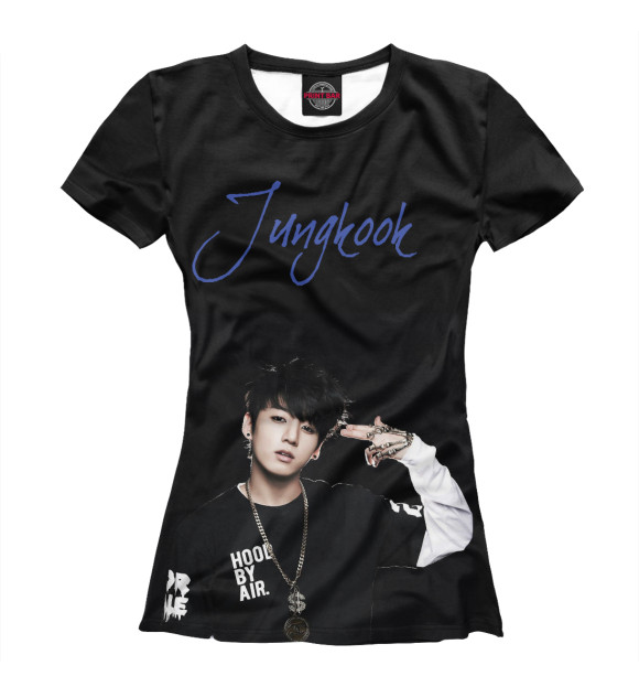 Футболка для девочек с изображением Jungkook Bangtan Boys цвета Белый