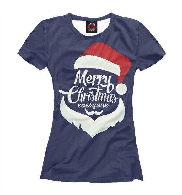 Женская футболка с изображением Merry Christmas цвета Белый