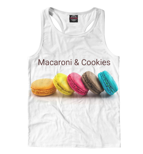 Мужская майка-борцовка с изображением Макарони цвета Белый