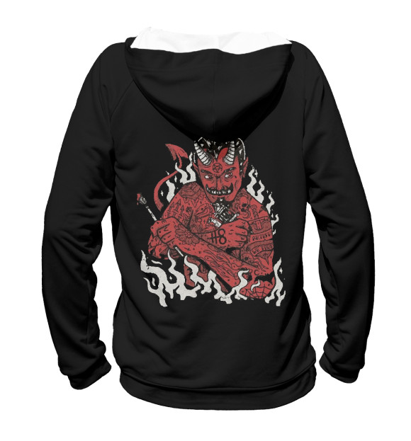 Мужское худи с изображением Танцующая девочка с демоном цвета Белый