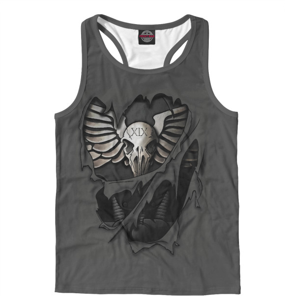 Мужская майка-борцовка с изображением Гвардия Ворона цвета Белый