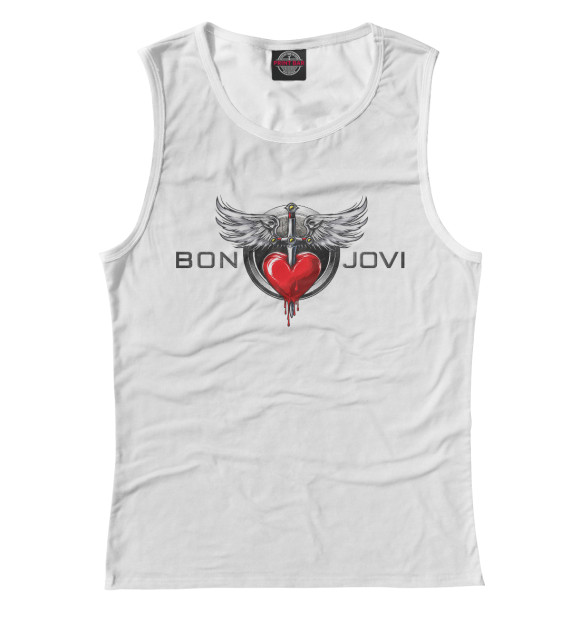 Майка для девочки с изображением Bon Jovi цвета Белый