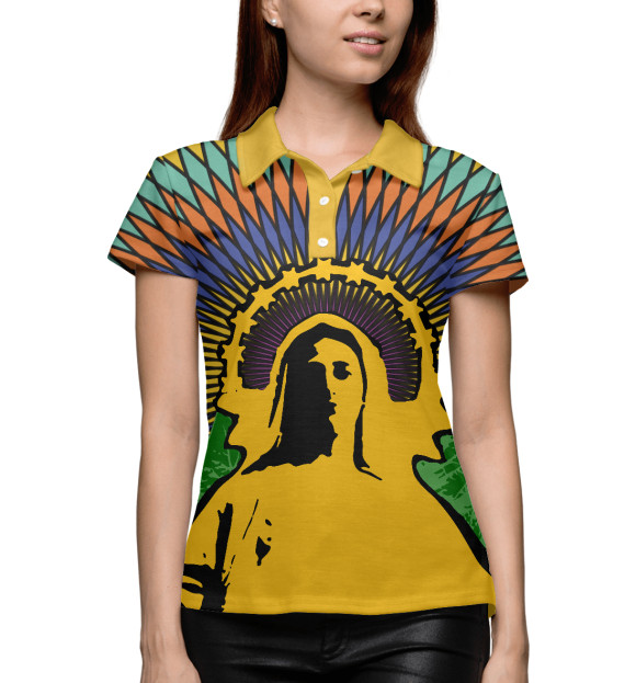 Женское поло с изображением Mother цвета Белый