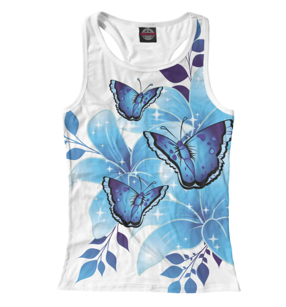 Женская майка-борцовка с изображением Бабочка цвета Белый