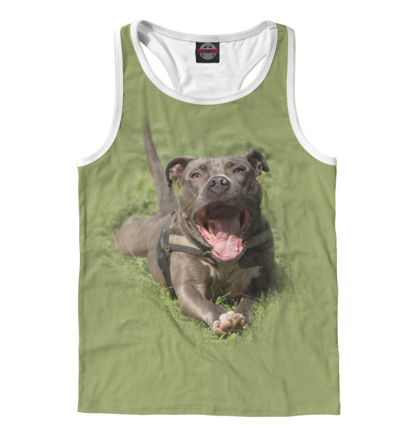 Мужская майка-борцовка с изображением Стафф цвета Белый