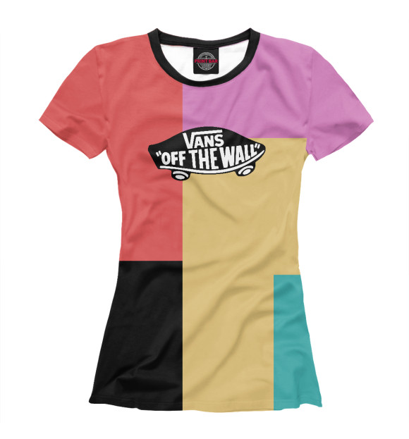 Футболка для девочек с изображением Vans Color цвета Белый