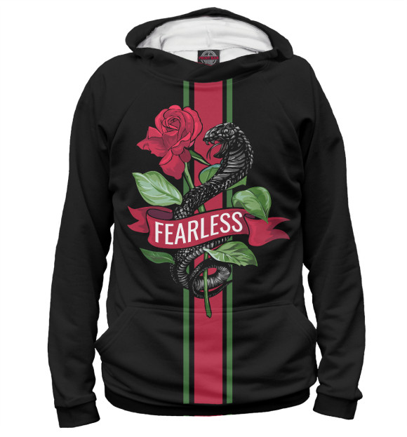 Женское худи с изображением Fearless цвета Белый